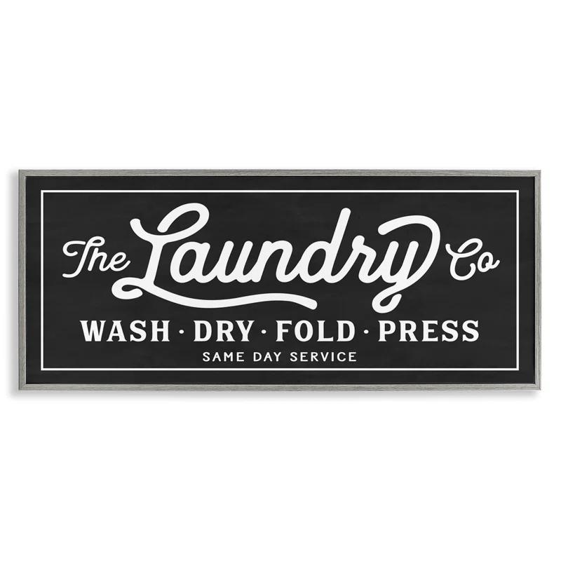 Stupell Industries Vintage Laundry Sign Cursive by Lettered And Lined - Graphic Art & Reviews | Wayfair