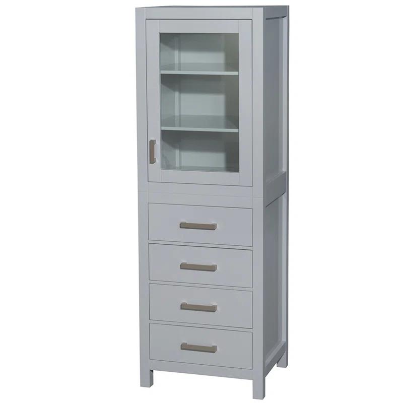 Wyndham Collection Sheffield Solid Wood Freestanding Linen Cabinet