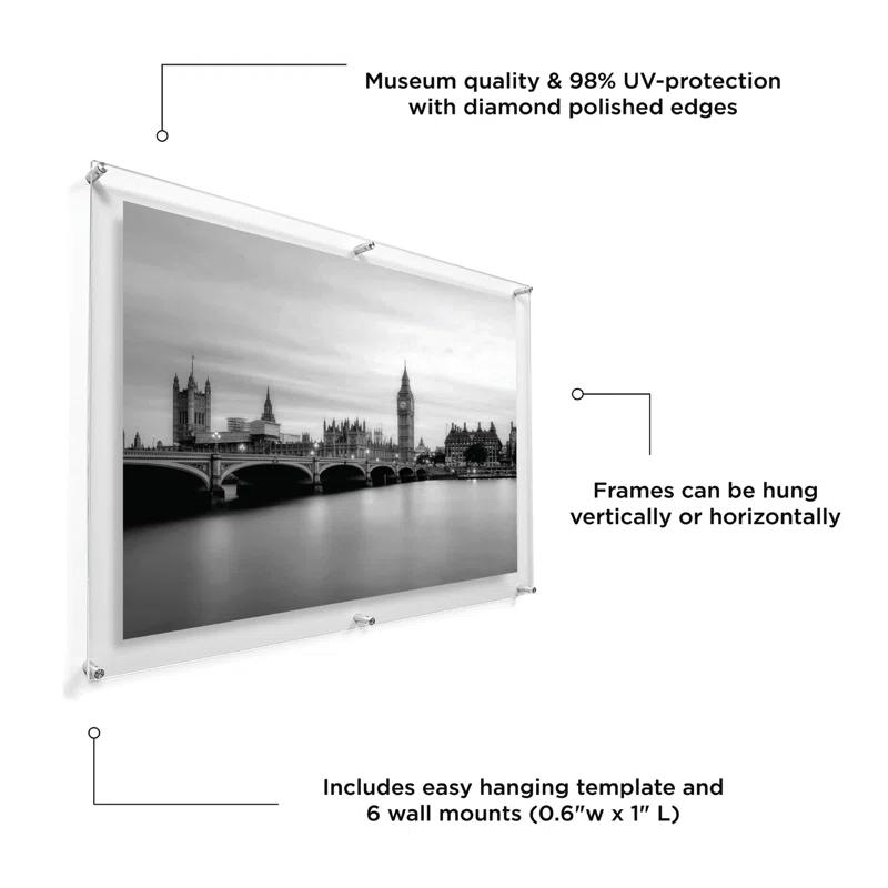 Double Panel Floating Acrylic Picture Frame