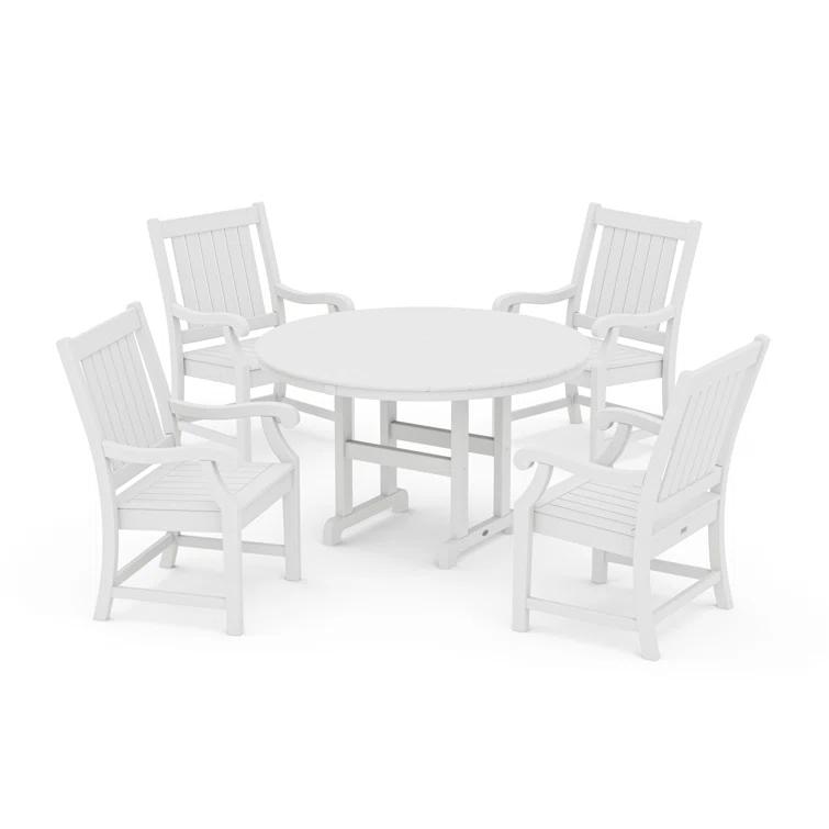 Traditional Garden 5-Piece Round Farmhouse Dining Set