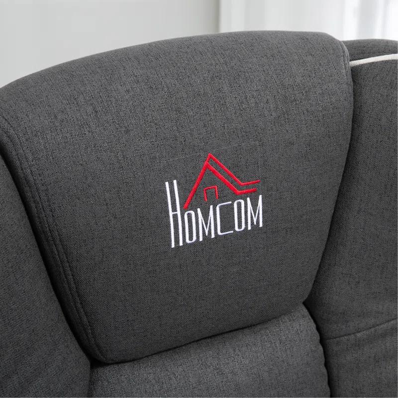 HomCom Faux Leather Manual Swivel Ergonomic Recliner | Wayfair
