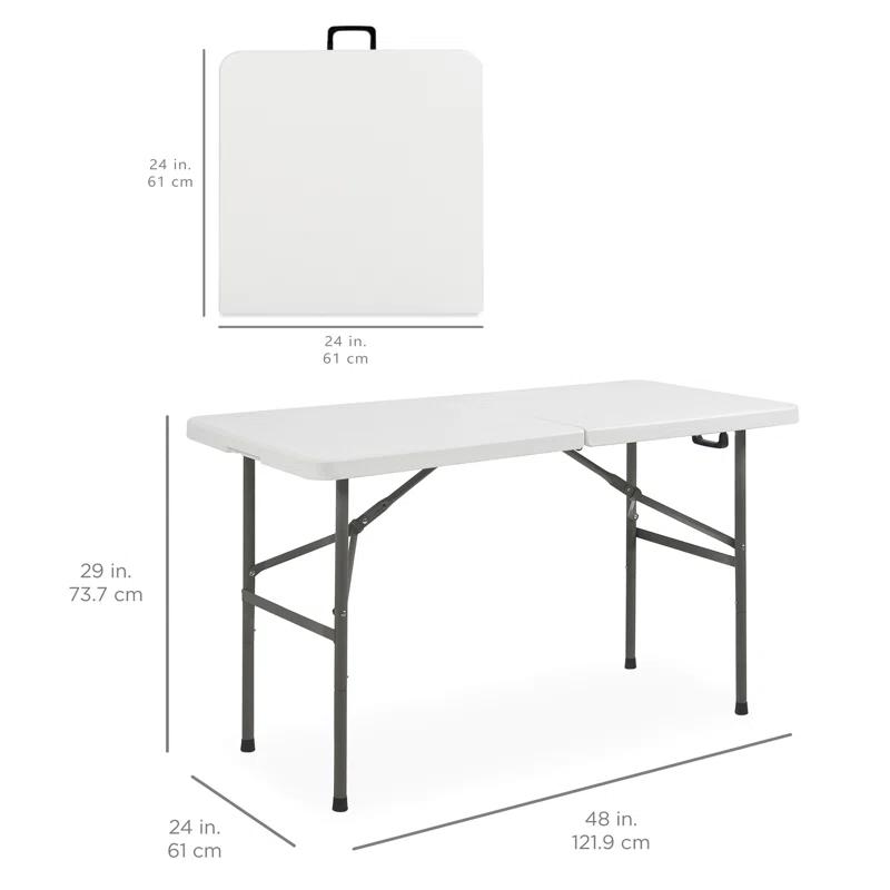 Best Choice Products Plastic Folding Table, Indoor Outdoor Heavy Duty Portable w/ Handle, Lock for Picnic