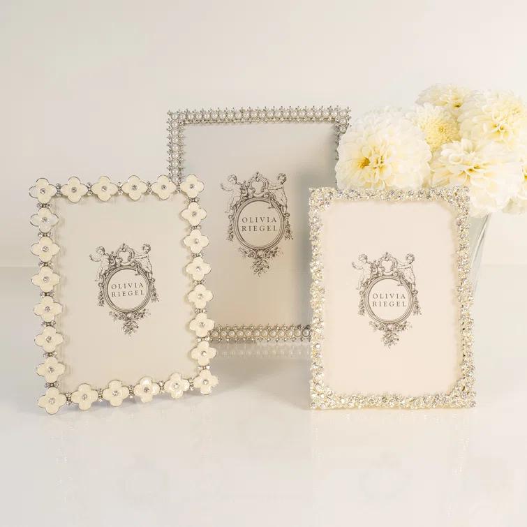 Elegant Silver Crystal 8x10 Tabletop Photo Frame