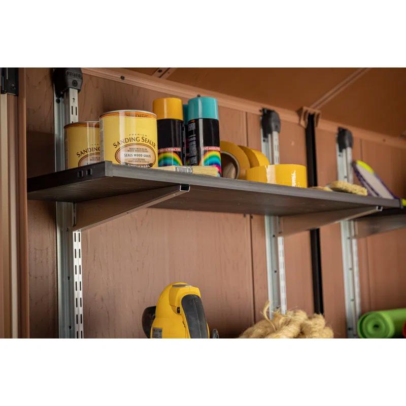 Keter Keter Storage Shed Shelf Kit 40 Inch Easy Assembly Steel Reinforced Utility Kit with Heavy Duty Brackets and Rails, Black