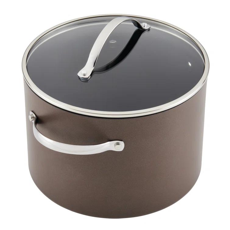 Ayesha Curry Ayesha Curry Professional Hard Anodized Collection Nonstick Stockpot Saucepot with Lid, Charcoal