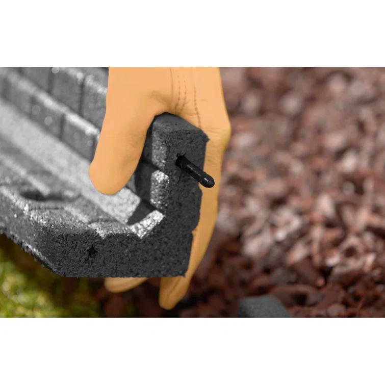 Rubberific 4 ft. Brickface Rubber Landscape Lawn Edging (Set of 6)