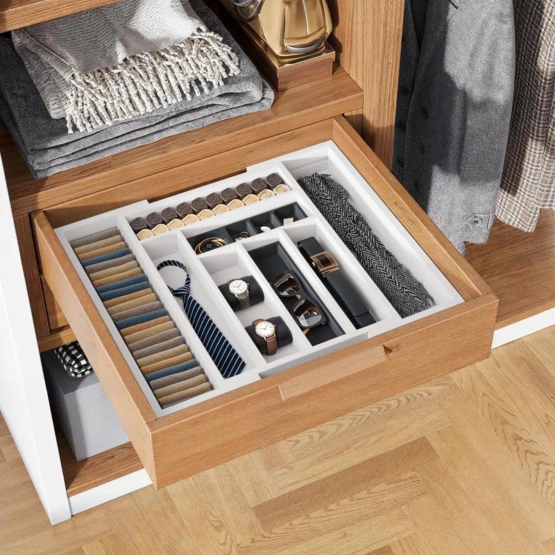 Prep & Savour Bamboo Expandable Drawer Organizer For Utensils Holder, Adjustable Cutlery Tray, Wood Drawer Dividers Organizer For Silverware, Flatware, Knives In Kitchen, Bedroom, Living Room | Wayfair