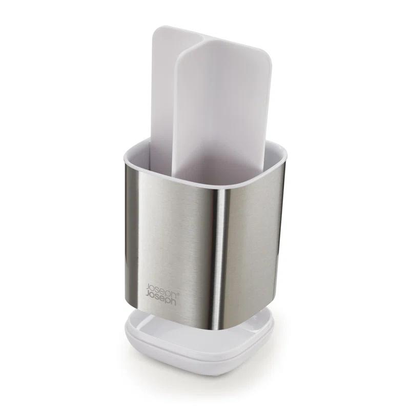 Joseph Joseph Joseph Joseph EasyStore Stainless Steel Compact Toothbrush Holder