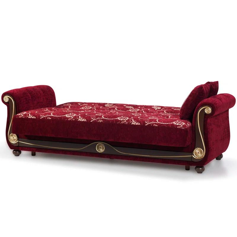 Rosdorf Park Mishonda Americano 95 in. Fabric Upholstered 3-Seater Twin 3-in-1 Sleeper Sofa Bed with Storage