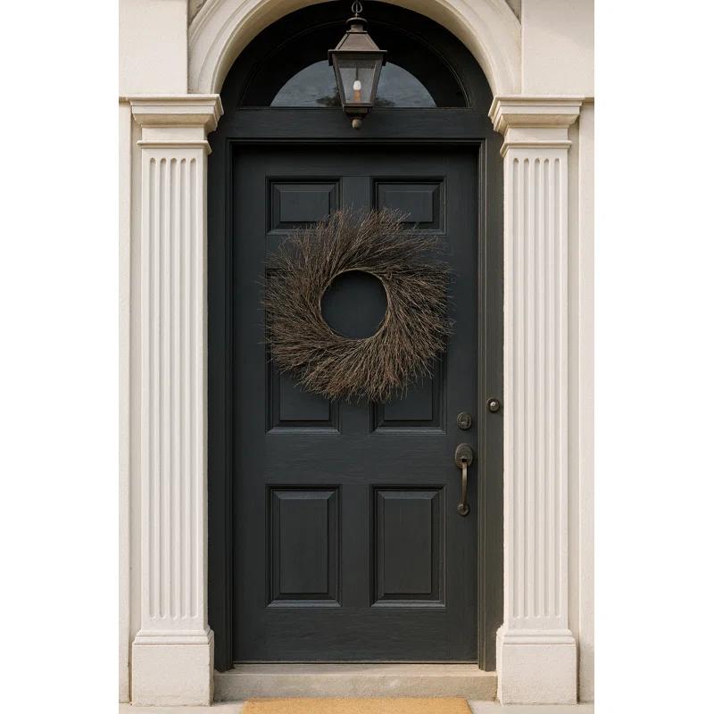 Dried Flowers and Wreaths LLC Dried Natural Quail Brush Twigs 22" Fall Wreath