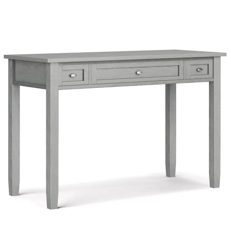 Simpli Home Warm Shaker 48"W Solid Wood Desk, Transitional Style with Keyboard Tray