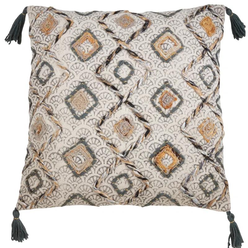 Saro Lauren Pillow Collection Geometric Cotton Pillow Cover