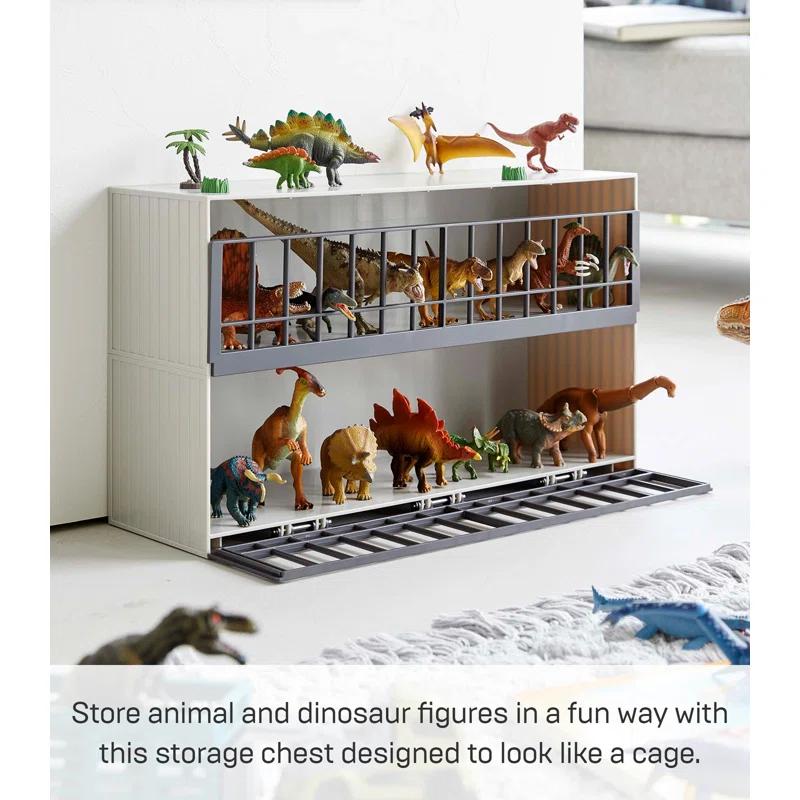 Yamazaki Home Yamazaki Home Two-Tier Toy Dinosaur and Animal Display Storage Rack, Children's Toy Bin Organizer