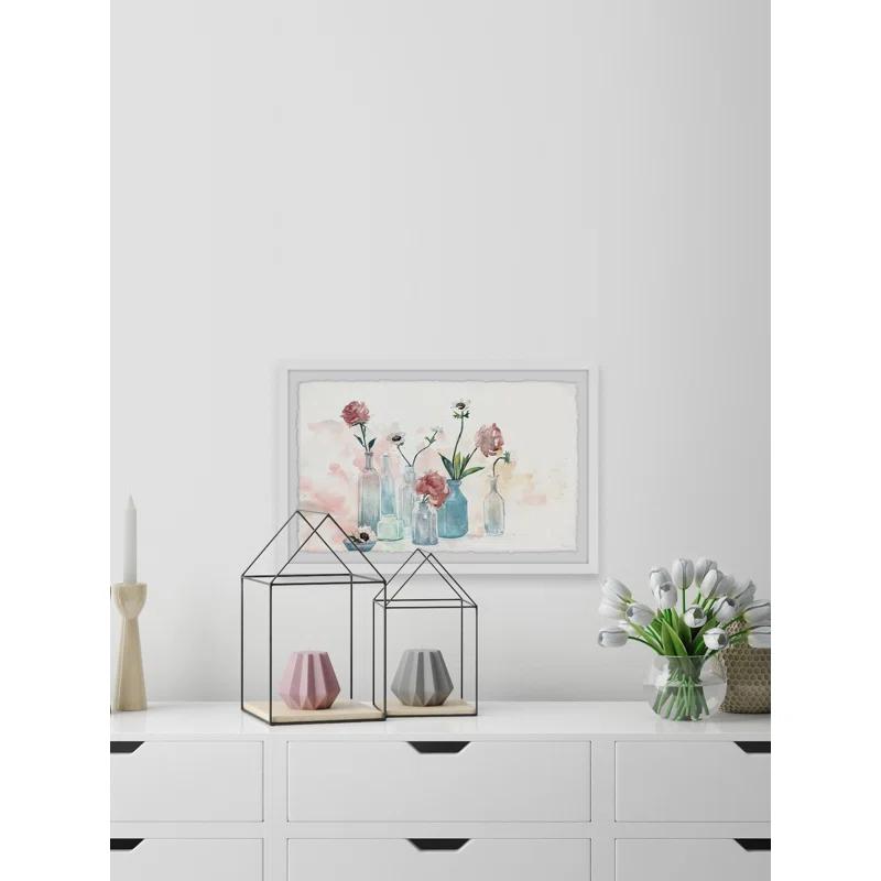 Parvez Taj 'Blooms And Bottles' Framed Print