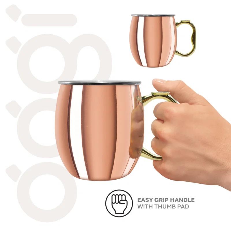 OGGI Oggi Barware 2 Piece 20 Oz Stainless Steel Moscow Mule Mug Set (Set of 2)