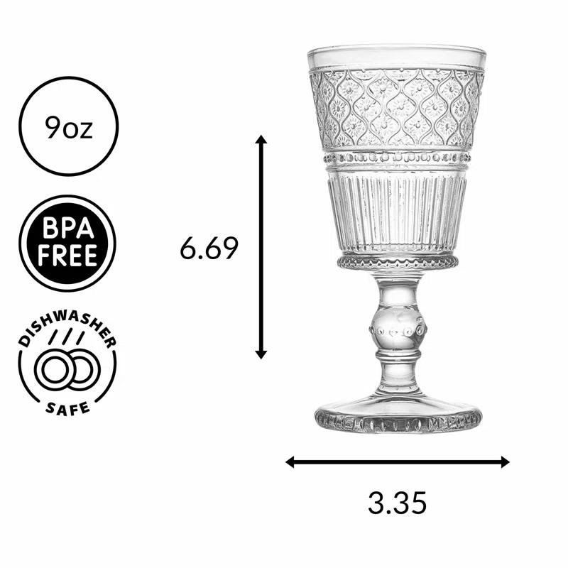 Godinger Silver Art Co Claro Goblet 9 oz (Set of 4)