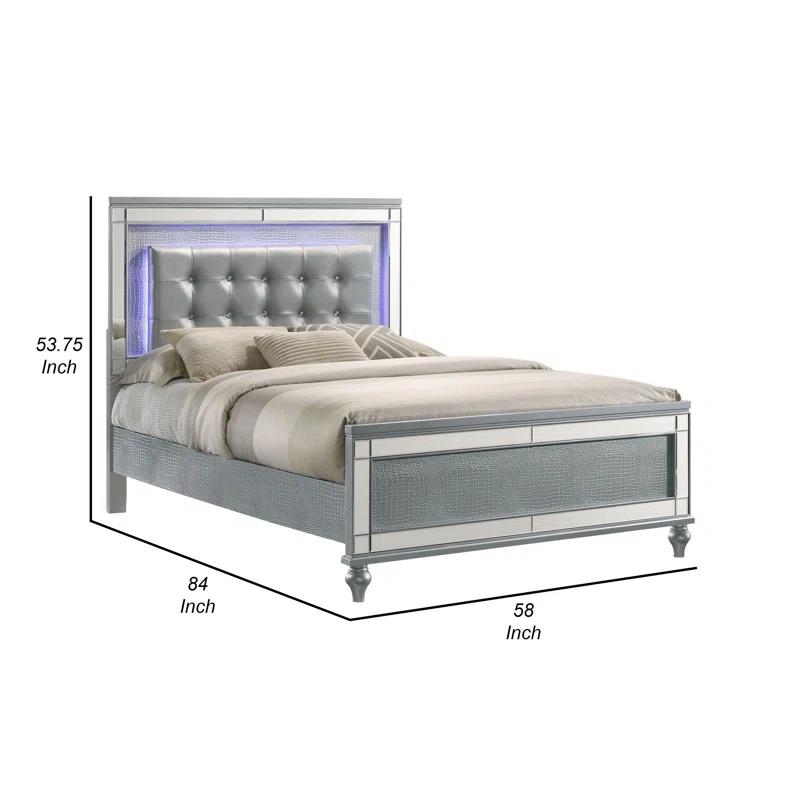 Benjara Lee Upholstered Platform Bed