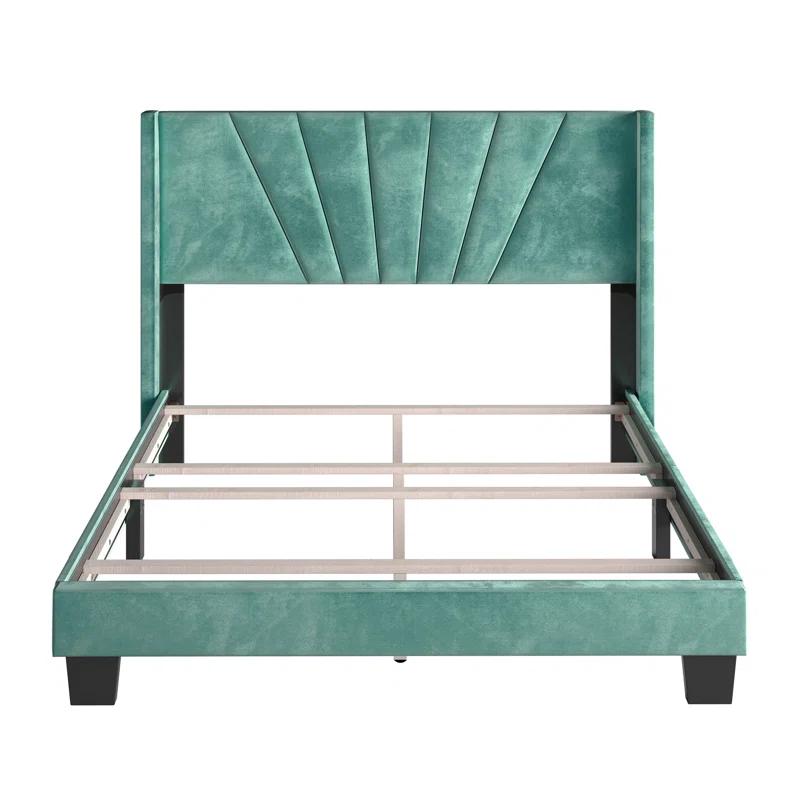 Boyd Sleep Valencia Velvet Upholstered Platform Bed Frame with Adjustable Height Headboard , Requires Box Spring-Boyd Sleep