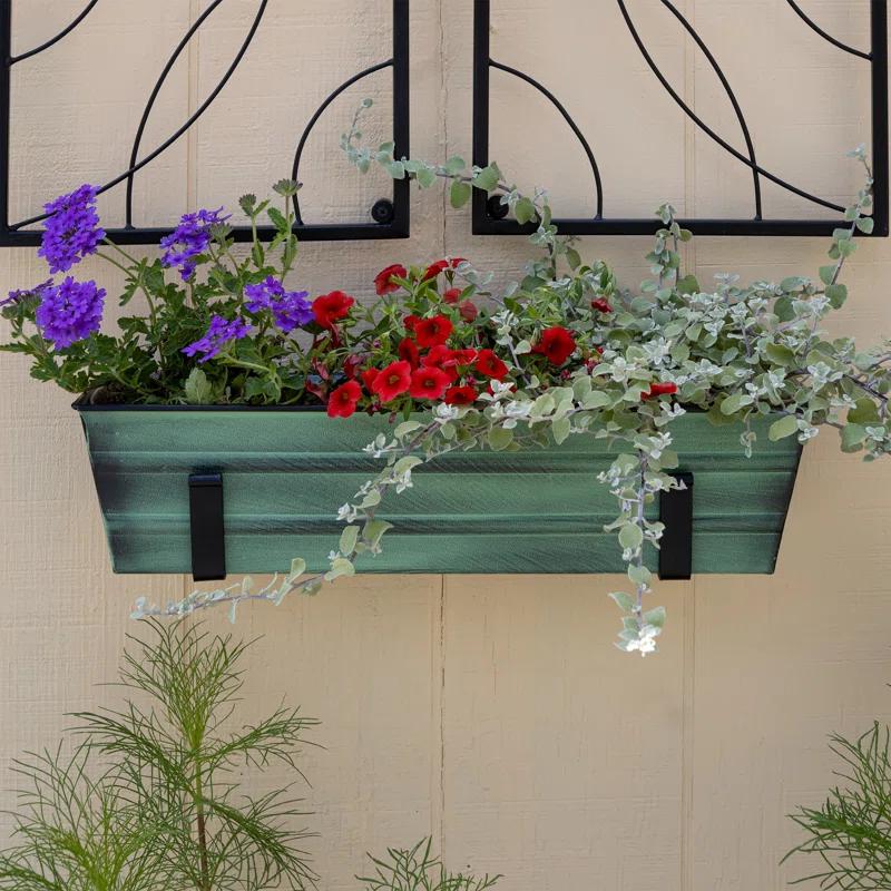 Winston Porter Dynamism Metal Window Box Planter