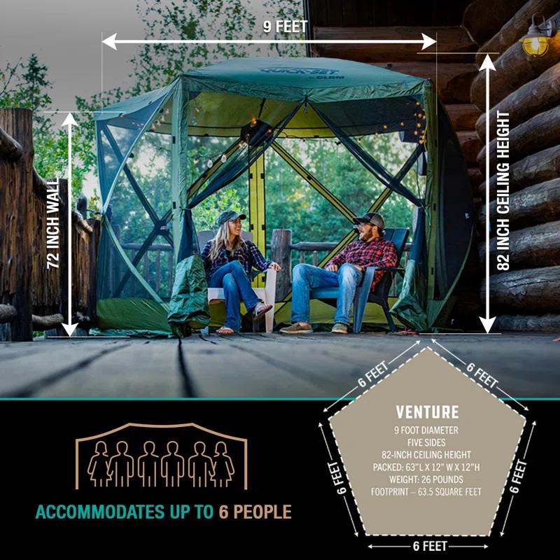 Clam CLAM Quick-Set Portable Outdoor Camping Canopy Shelter