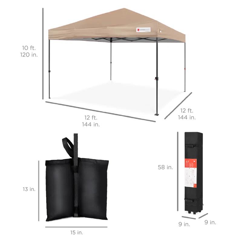 Best Choice Products Best Choice Products Easy Setup Pop Up Canopy W/ 1-Button Setup, Wheeled Case, 4 Weight Bags