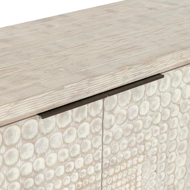 Classic Home Tafari 6-door Reclaimed Pine Wood Buffet Sideboard In Cream