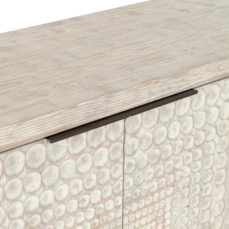 Classic Home Tafari 6-door Reclaimed Pine Wood Buffet Sideboard In Cream