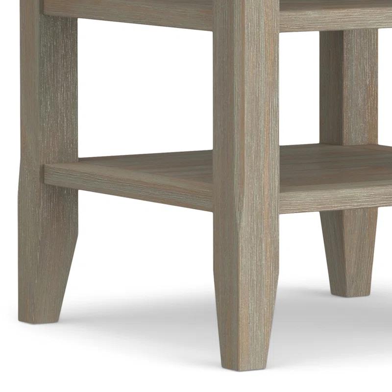 Simpli Home Acadian Solid Wood Transitional Table with Open Shelves