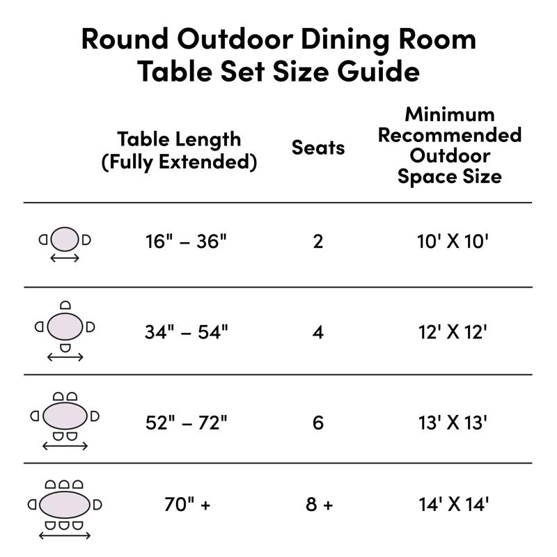 2 - Person Round Outdoor Dining Set