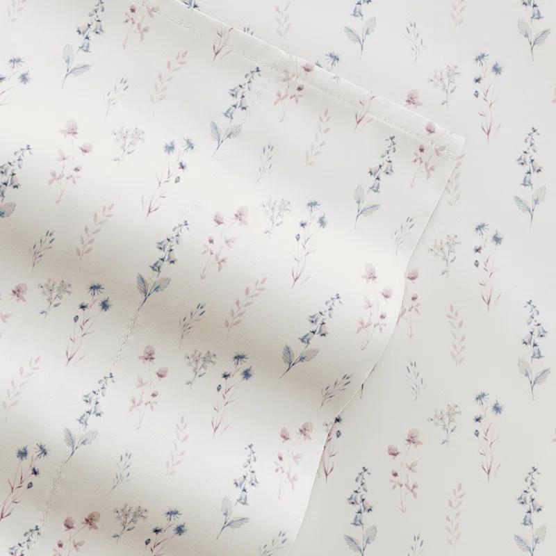 4 Piece Sheet Set Patterned Microfiber Ultra Soft Bedding in Floral Dream
