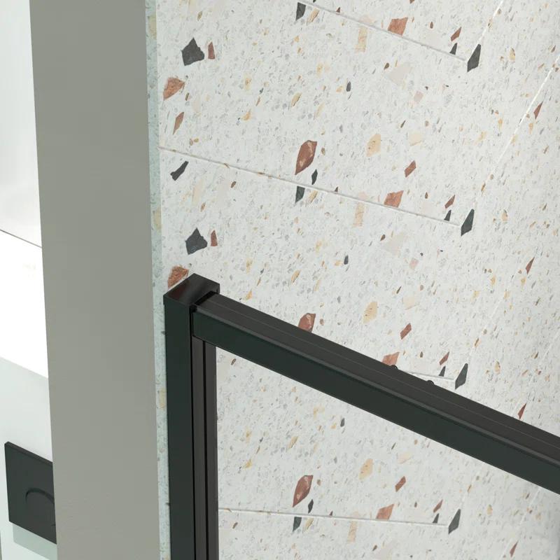 38-42" W x 71" H Flush Glass Shower Door Reversible Installation