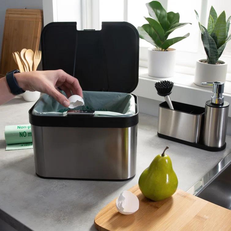 Organize It All Compost Bin Set with Biodegradable Bags, Sink Organizer | Wayfair
