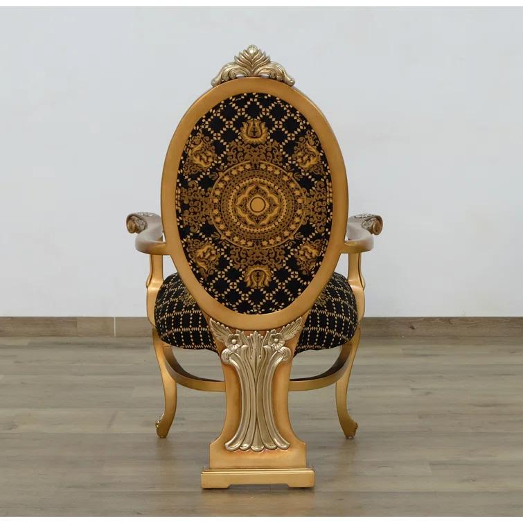 European Furniture Emperador Collection Side Chair in Golden Brown (Set of 2)