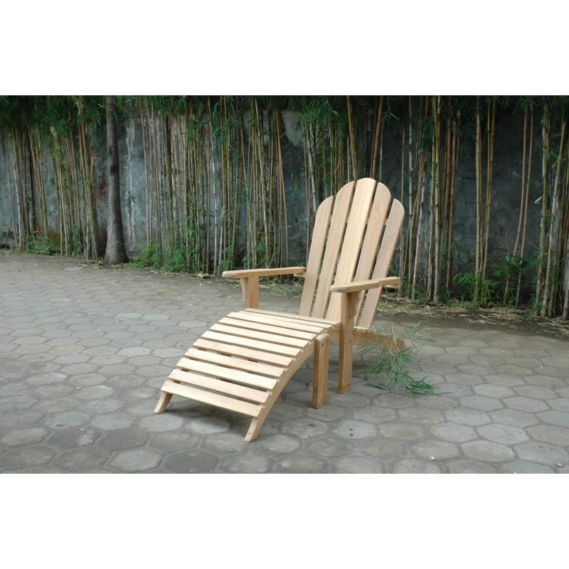 Teak Adirondack Chair with Ottoman
