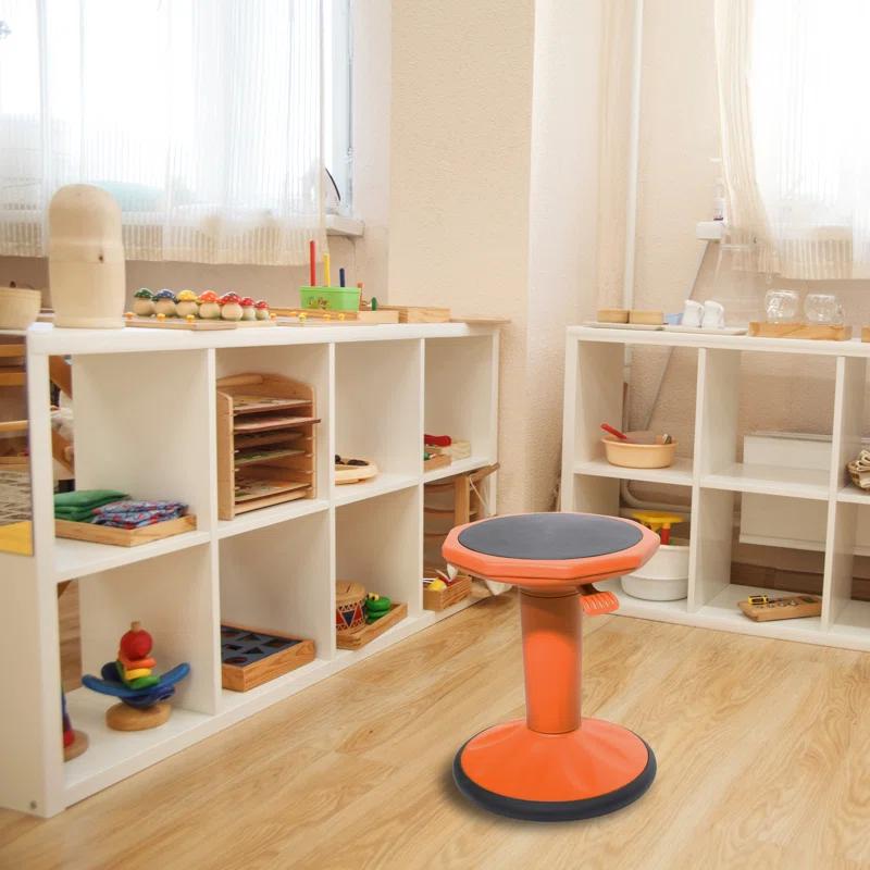 ECR4Kids ECR4Kids Sitwell Wobble Stool with Cushion, Adjustable Height, Active Seating