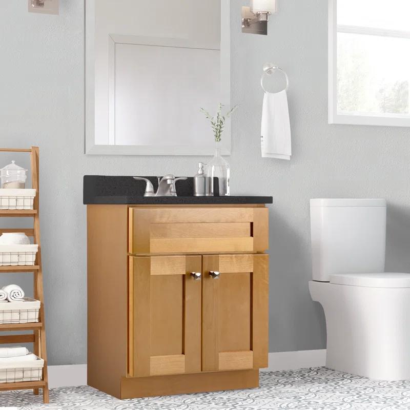 Latitude Run® Brookings 24 Inch Bathroom Vanity, Ready to Assemble, Solid Wood, Sherwin Williams® Gray – Design House, 587071