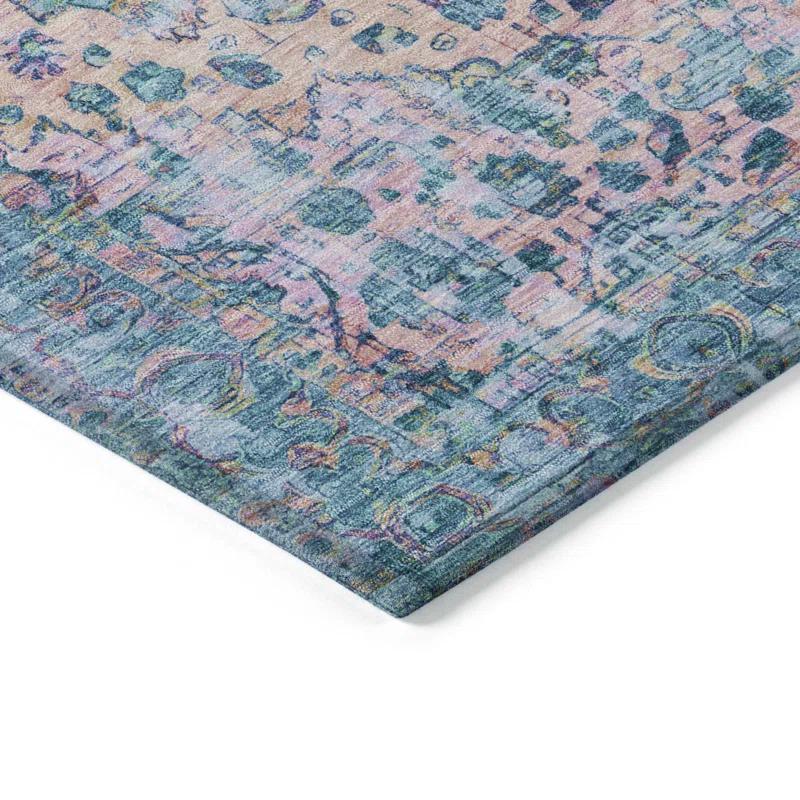 Machine Washable Indoor/Outdoor Chantille Denim Rug