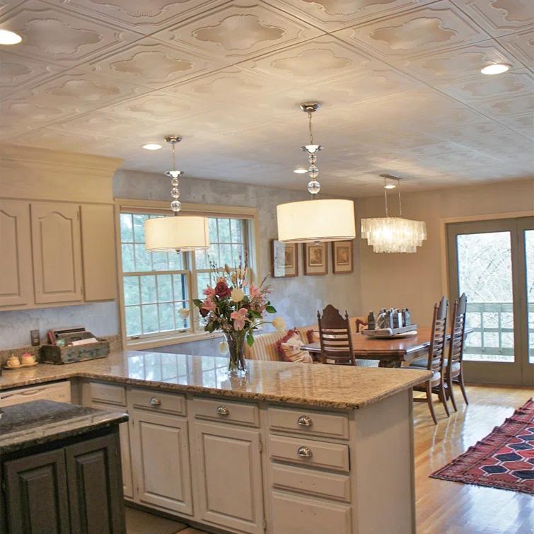 A La Maison Ceilings Coronado 1.6 ft. x 1.6 ft. Polystyrene Glue-up Ceiling Tile (Set of 48)