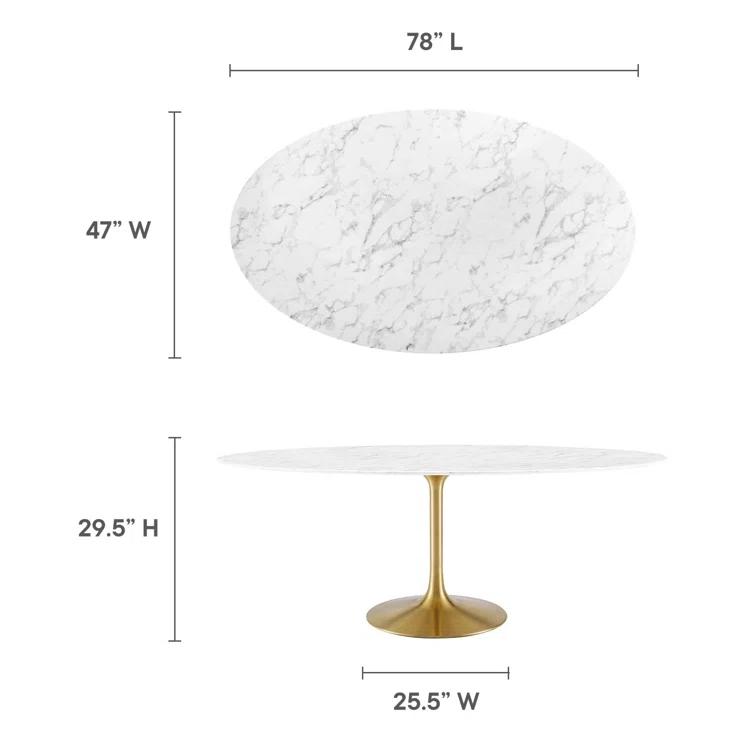 Modway Modway Lippa Oval Artificial Marble Dining Table