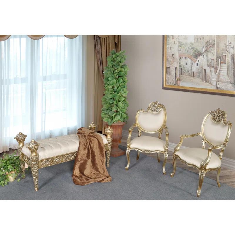 AFD Home Linen Blend Upholstered Bench