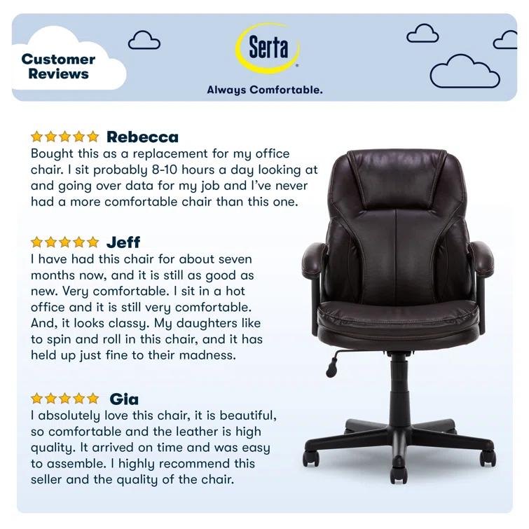 Serta Serta Mitchell Ergonomic Manager's Office Chair, Roasted Chestnut Brown