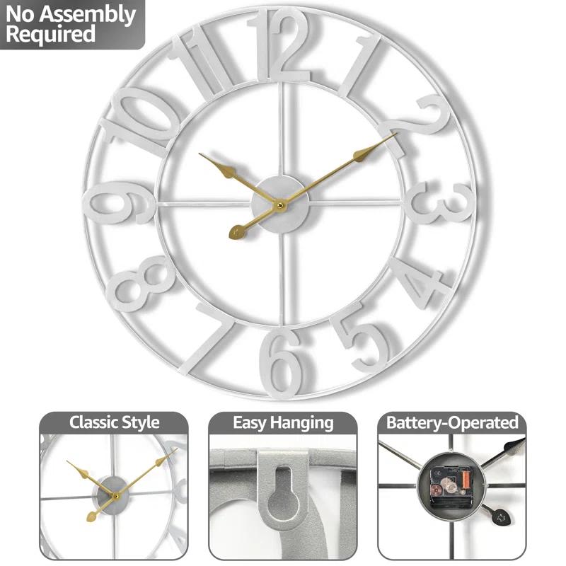 Sorbus Large 16" Numeral Analog Decorative Wall Clock