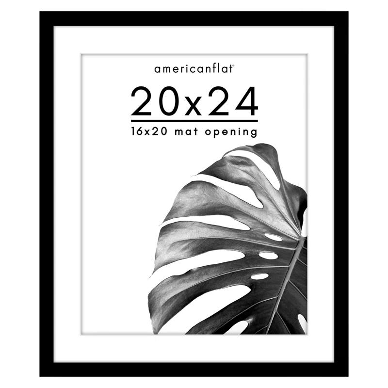 Americanflat Poster Frame - Wooden Picture Frame with Mat and Plexiglass Cover