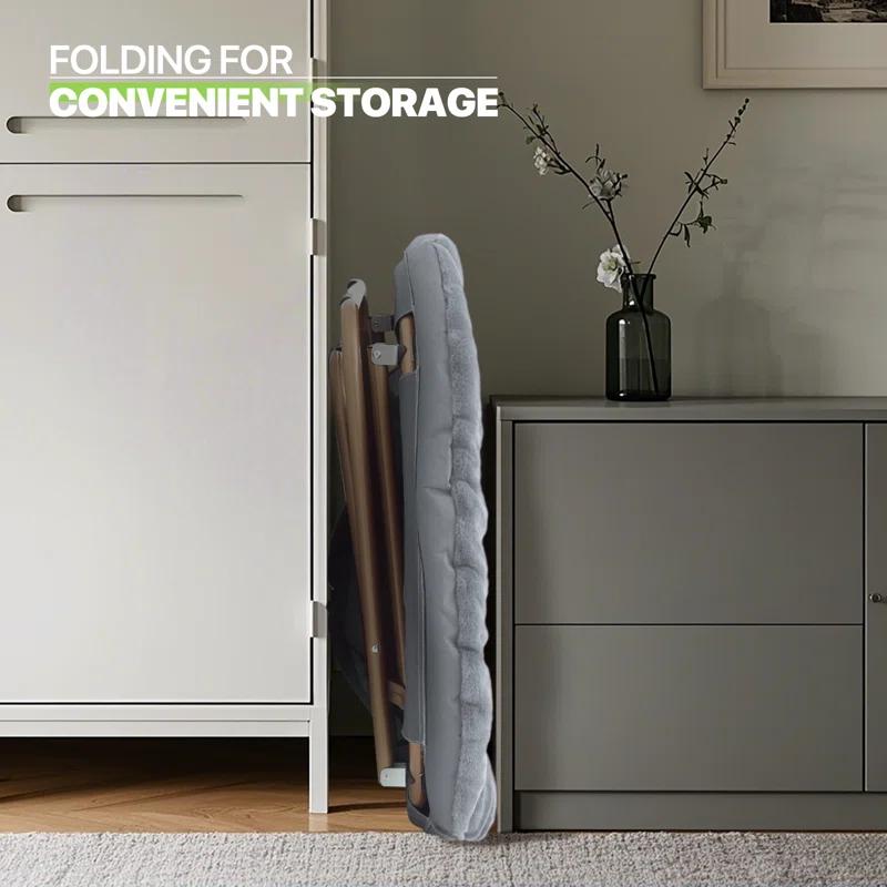 Mercer41 Amey Foldable Round Saucer Chair Portable Dorm Chair Lounge Chair Accent Chair for Bedroom Living Room