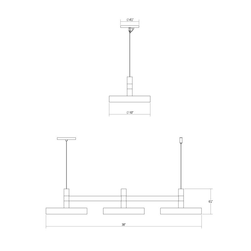 SONNEMAN Systema Staccato 3 - Light LED Kitchen Island Pendant