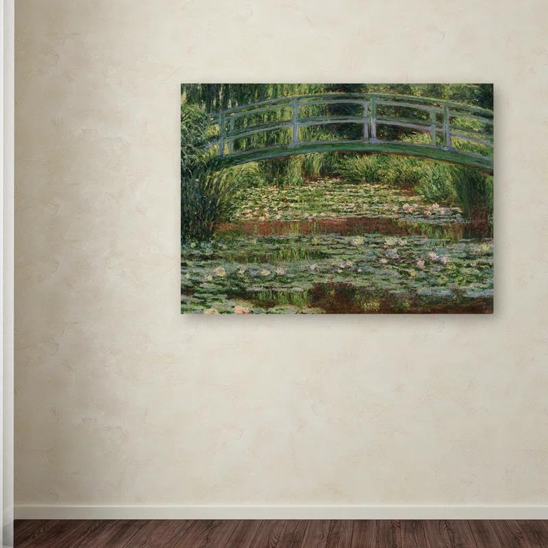 Vault W Artwork "The Japanese Footbridge 1899" by Claude Monet Painting Print on Wrapped Canvas