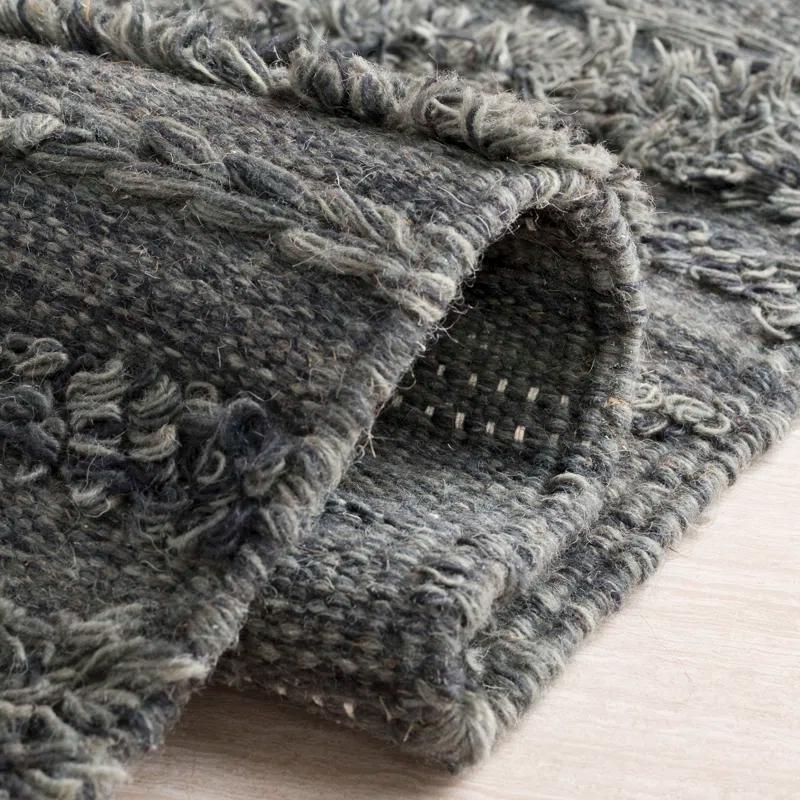 Hartzler Handmade Flatweave Charcoal/Ivory Area Rug