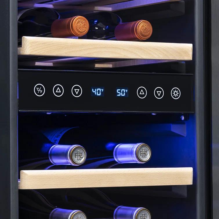Newair 29 Bottle Stainless Steel Dual Zone Freestanding/Built-In Wine Refrigerator