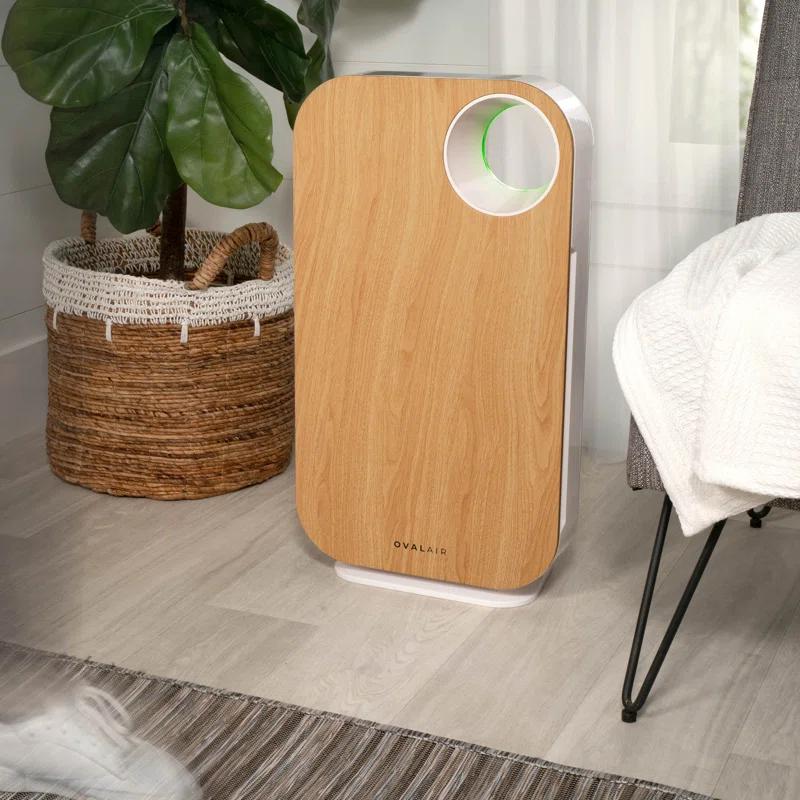 OVAL AIR OVAL AIR 3-Stage H13 True HEPA 5-in-1 Air Purifier reduces Allergies, Asthma, Pets, Odor, Smoke