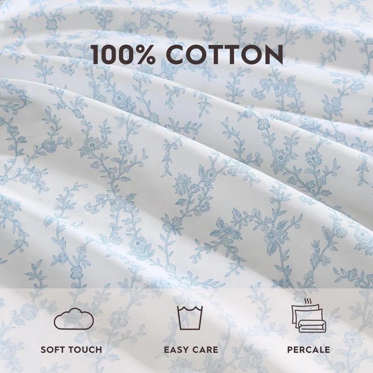 Laura Ashley Evie Laura Ashley Printed Cotton Percale 2 Piece Pillowcase Set